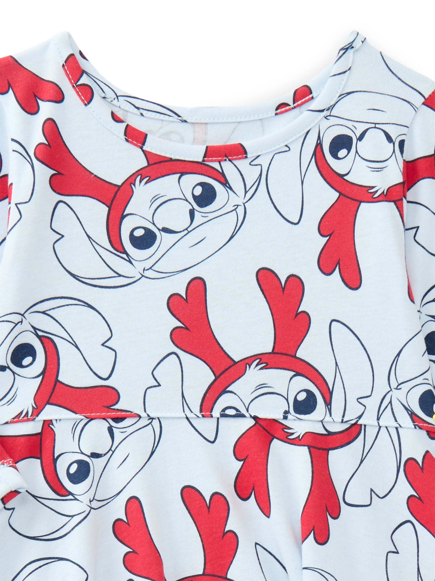 Stitch Toddler Girls Allover Print Dress with Long Sleeves, Sizes 12M-5T