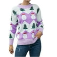 thumbnail image 2 of Lilgiuy Women Christmas Sweater Trendy Snowman Xmas Tree Graphic Oversized Pullover Sweaters Casual Loose Long Sleeve Tops Gifts for Your Co-workers or Friends, 2 of 3