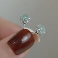 thumbnail image 6 of AYYUFE 1 Pair Ear Studs Shiny Imitation Jade Inlay Ear Decoration Fashion Jewelry Piercing Studs Earring Women Jewelry Gift Christmas Gift, 6 of 7