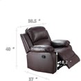 thumbnail image 2 of Bonded Leather Living Room Furniture Set Reclining Sofa Set Loveseat Furniture Sets in Living Room Sofa Recliners (Chair, Brown), 2 of 11