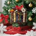 thumbnail image 5 of Book Christmas Ornament Stained Glass Style, Acrylic Book Lover Gift for Teachers Librarians Readers, Suncatcher Window Hanging Decor with Floral Design, 5 of 6