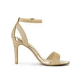 thumbnail image 4 of BLISSFUL STEP Women's Shoes Glitter Stiletto Heel Sandals Ankle Strap Open Toe Party Shoes Gold 6, 4 of 9