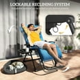 thumbnail image 4 of Outsunny Padded Zero Gravity Chair, Folding Recliner Chair, Navy Blue, 4 of 10