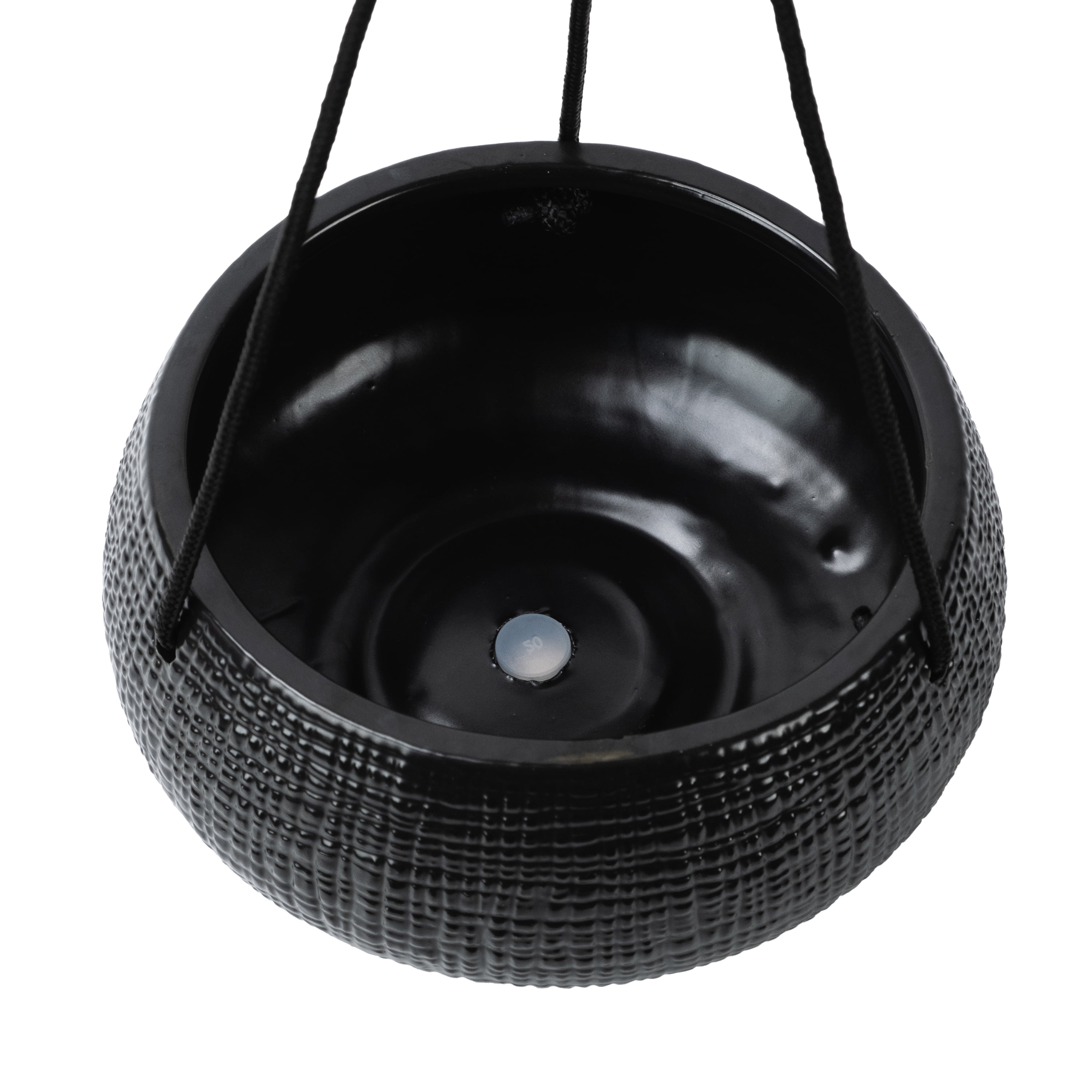 Better Homes & Gardens 8in Black Ceramic Tiffany Hanging Planter