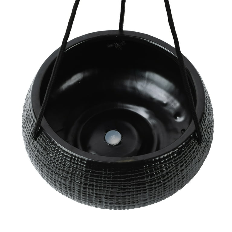 Better Homes & Gardens 8in Black Ceramic Tiffany Hanging Planter