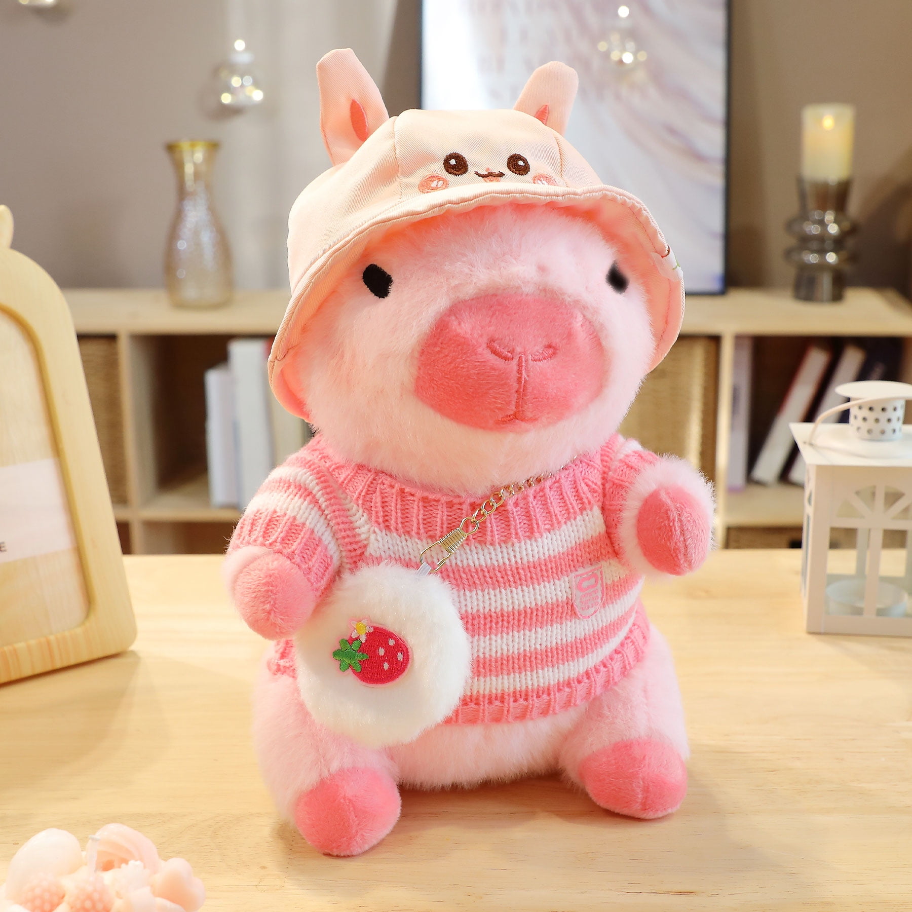 Capybara Plush with  Clothes & Accessories, Dress Up Capybara Stuffed Animal plush toys , 10.2 in Cute Plushies for Girl/Boy Birthday or Christmas Gift