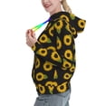 thumbnail image 3 of Yiaed Sunflowers Print Womens Casual Hoodies Crew Neck Long Sleeve Sweatshirts With Pocket Pullover Tops Women's Hooded Sweatshirt-Small, 3 of 5