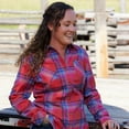 thumbnail image 7 of Legendary Whitetails Women's Cottage Escape Flannel Long Sleeve Plaid and Solid Color Clothes for Women, Fitted Button Down, 7 of 7