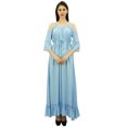 thumbnail image 1 of Bimba Femmes Été Porter Épaule Froide Maxi Robe de Plage Porter des Robes de Vacances, 1 of 9
