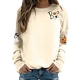 thumbnail image 2 of Women's Hoodless Sweatshirt for Wear with Halloween Graphic Crewneck Long Sleeve Casual Pullover Top Women Beige XXL, 2 of 4