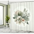 thumbnail image 3 of Ambesonne Monstera Shower Curtain, Minimalist Watercolor Floral Arrangement in Delicate Neutral Tones, Cloth Fabric Bathroom Decor Set with Hooks, 69" W x 75" L, Pale Sage Green Coconut, 3 of 10