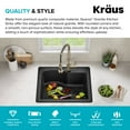 thumbnail image 4 of KRAUS Quarza 25” Drop-In / Undermount Single Bowl Granite Kitchen Sink in Black, 4 of 8