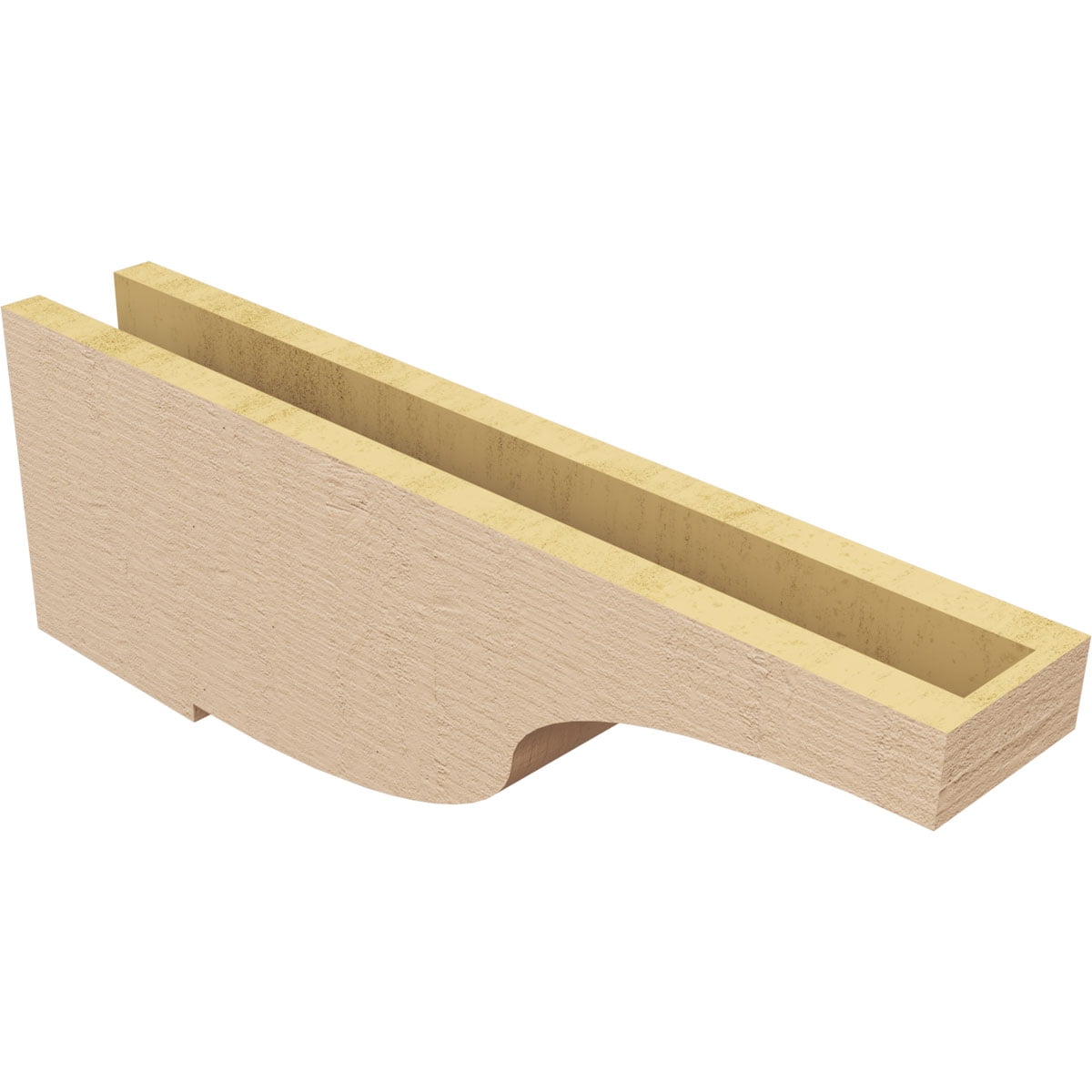 4"W x 24"D x 8"H Thin Van Buren Rough Cedar Woodgrain TimberThane Corbel, Primed Tan