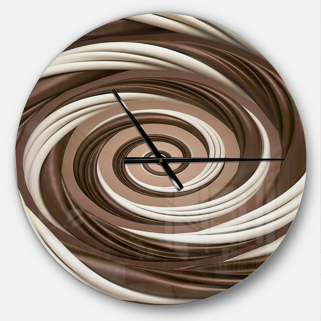 DesignArt Chocolate and Milk Candy Spiral Design Large Wall Clock