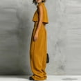 thumbnail image 5 of mihongmao Summer 2 Piece Sets For Women Dressy Club Outfits Women Turtleneck Sleeveless Crop Top 2 Piece Outfit Casual Loose Wide Leg Sweatpants Set With Pockets Yellow S, 5 of 6