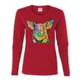 thumbnail image 3 of Dean Russo The Pig Animal Lover Womens Graphic Long Sleeve T-Shirt, Red, X-Large, 3 of 6