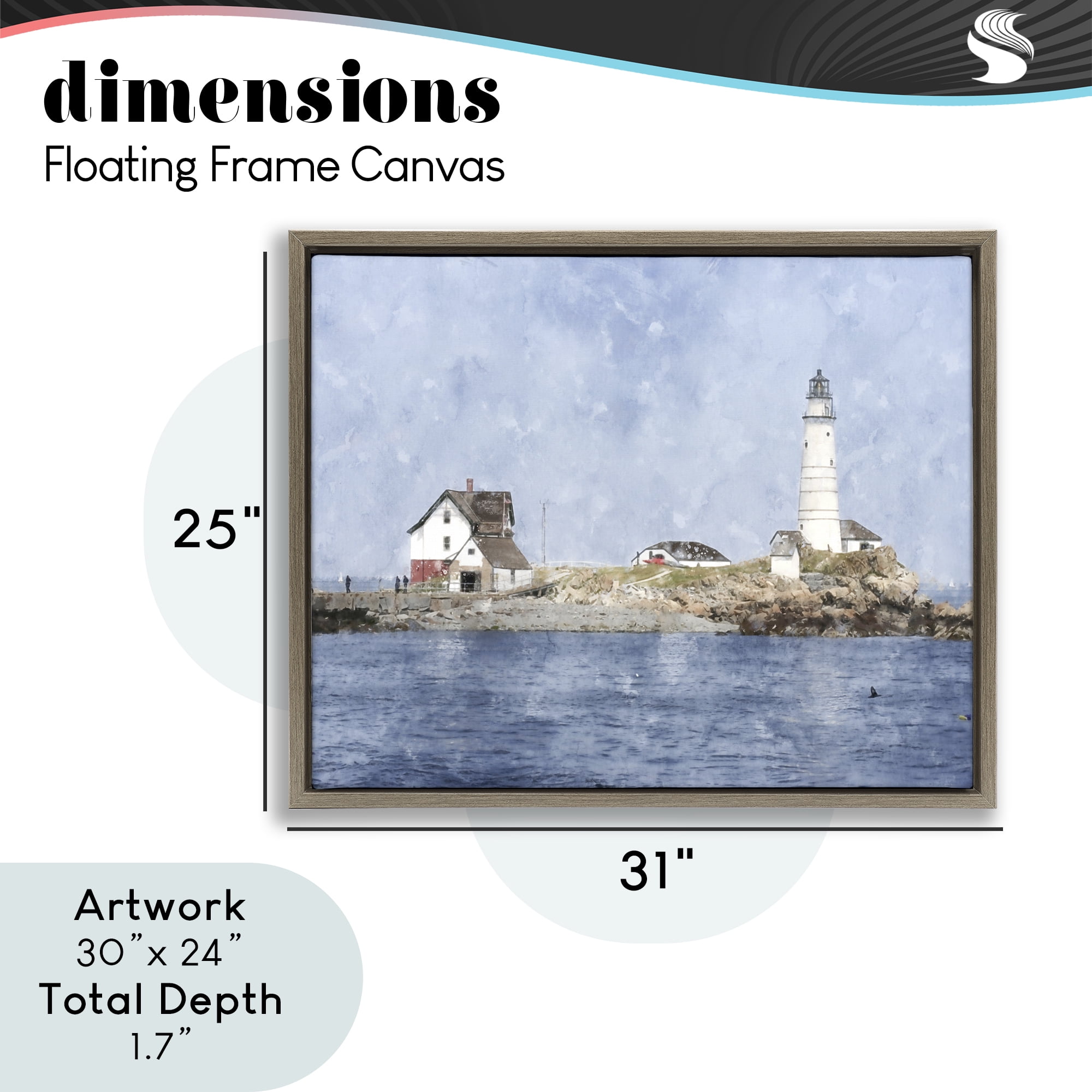 Stupell Industries Picturesque Lighthouse Island Brown Framed Floater Canvas Wall Art, design by Kim Curinga