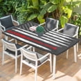 thumbnail image 2 of American Flag Table Cloths for 3 Foot Rectangle Tables, Retro US Flag Baseball Stars Gray Patio Waterproof Elastic Fitted Tablecloths, Washable Rectangular Table Cover for Camping, 2 of 8