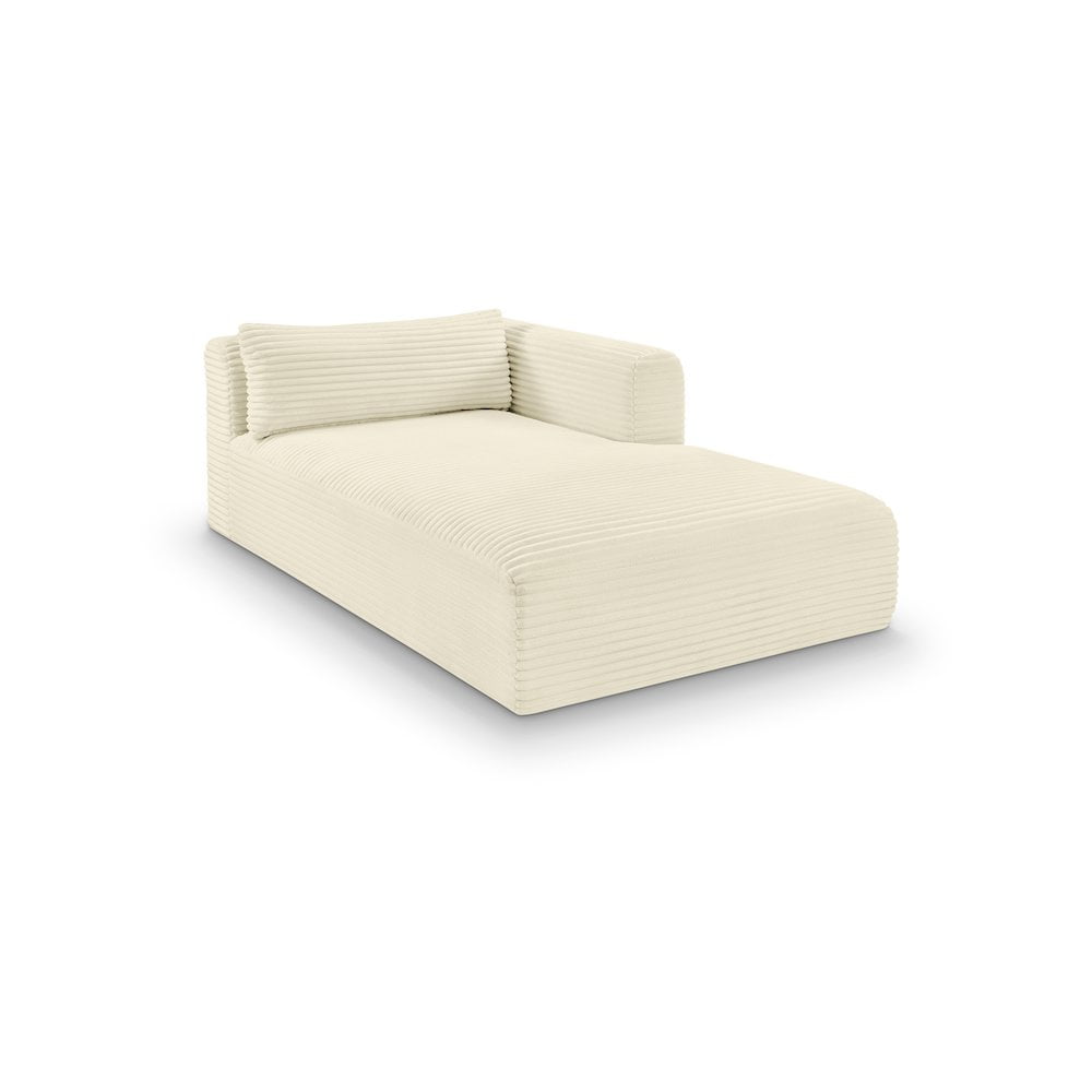 Meridian Furniture Shaggy Cream Corduroy Performance Fabric Chaise