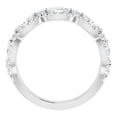 thumbnail image 3 of Womens Half Eternity Diamond Wedding Band, Marquise And Round Cut Diamond Engagement Band, Open Halo Diamond Band, 14K White Gold Plated, 2.3 Ct Simulated Diamond, Gift Ring, 3 of 4