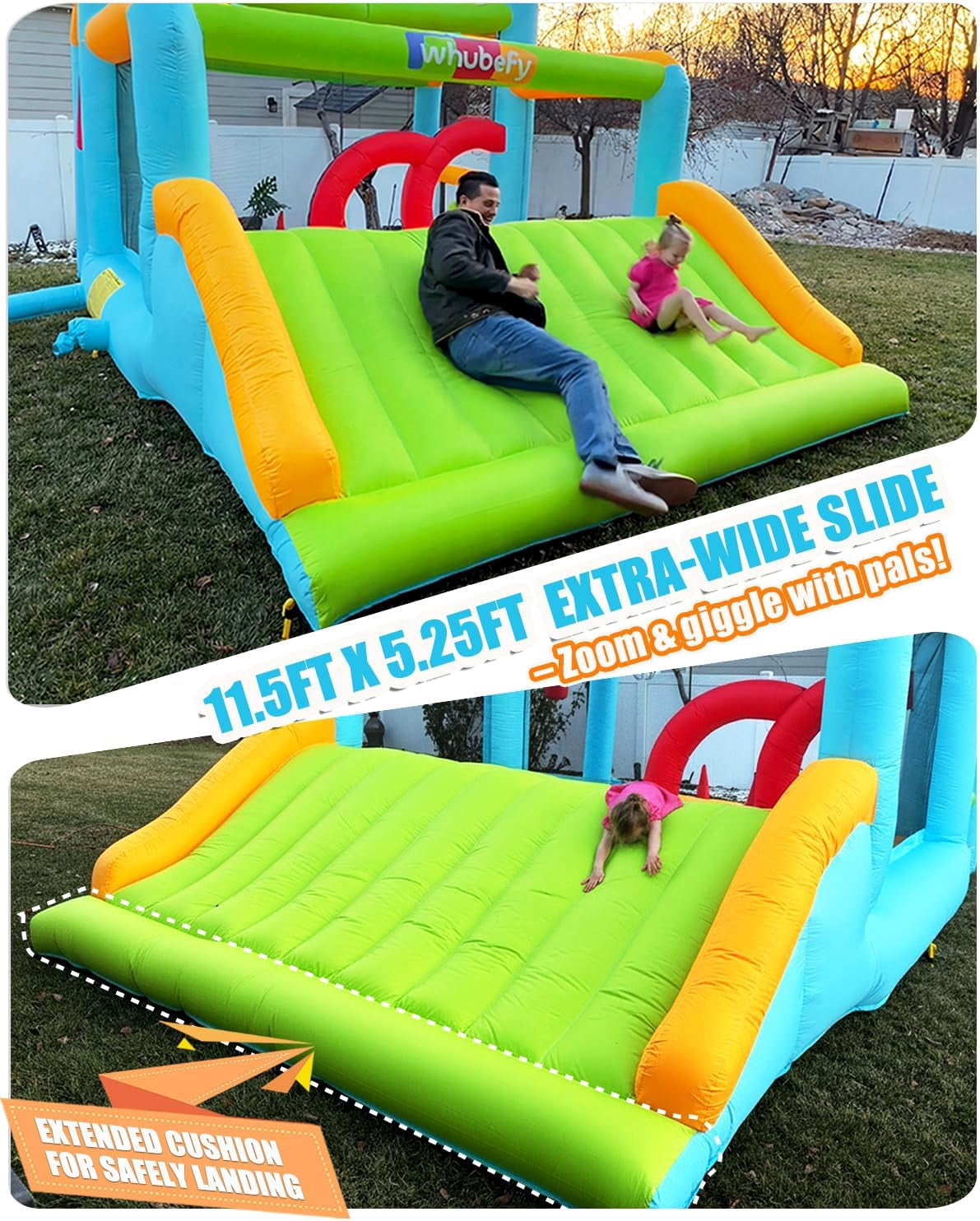 Veeboto Inflatable Bounce House 9-in-1 Multi-Functional, Water Slide with Ball Pool, Darts, Ring Toss, Punching Bag, and Obstacle Course, Indoor/Outdoor Kids Bouncy Castle Includes Blower