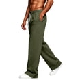 thumbnail image 5 of Rexolia Mens Heavyweight Sweatpants Loose Fit Joggers with Pockets Drawstring Athletic Casual Lounge Gym Outdoor Army Green L, 5 of 6