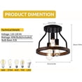 thumbnail image 4 of MONIPA E26 3-Light Rustic Wooden Matte Black Electric Farmhouse Chandelier, 4 of 8