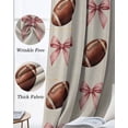 thumbnail image 3 of Pink Bow Football Blackout Curtains for Bedroom Living Room Darkening Curtains 63 Inches Long Modern Game Balls Retro Burlap Window Curtain 2 Panels Set Window Treatment Grommet Drapes 42"x63", 3 of 9