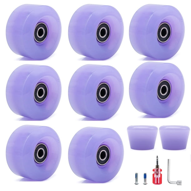 Toystoory Rueda de patín de 8 Uds., accesorio Universal para monopatín, accesorios de repuesto, ruedas de patines de ruedas de alta velocidad, patinar Violeta