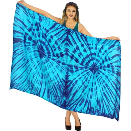 HAPPY BAY Women s Beachwear Summer Bikini Wraps Beach Wrap Coverups Sarong Skirt Bathing suit Swim Cover up Swimwear Coverups for Women One Size Lapis  Tie Dye