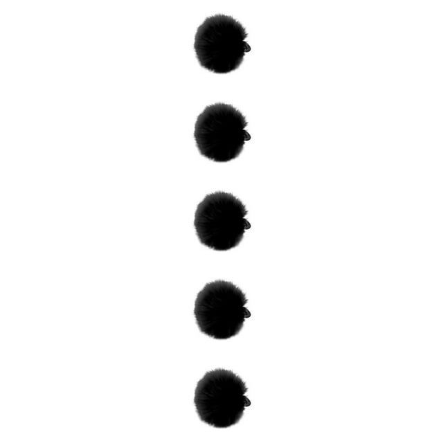 ZLight Chouchous à Pompons Tendance Coréens, Élastiques pour Queue de Cheval, Accessoires pour Cheveux, Noir P 5ensemble
