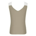 thumbnail image 4 of Wycnly Tank Tops for Women Sexy Lace Patchwork Knitted Ribbed Loose Fit Vest Tops Summer Solid V-Neck Sleeveless Shirts Fashion Blouses Beige m, 4 of 5