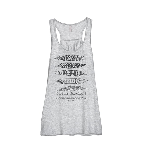 Thread Tank God Is Faithful Women's Sleeveless Flowy Racerback Tank Top Sport Grey X-Large