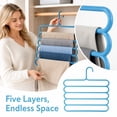 thumbnail image 6 of 5 Pack Pants Hangers 5 Tier Closet Organizers and Storage Non Slip Clothes Hanger,Hangers Space Saving Multiple Hanger Clothes Organization for Pants, 6 of 6