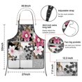 thumbnail image 3 of Pioneer Flower Floral Print Pattern Apron-Garden Aprons for Women with Pockets-Cotton Linen Waterproof Kitchen Cooking Gardening Aprons Adjustable for Kitchen,Cooking,BBQ and Salon 33x27 Inch, 3 of 7