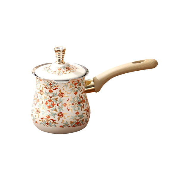 lanema Durable Steel Milk And Coffee Pot Heat Resistant Wooden Grip Easy To Clean And Maintain