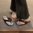 thumbnail image 6 of RotHome Platform Flip Flops for Women Wedge Sandals Comfy Open Round Toe Stone Slip on Flats Casual Summer Beach Slide Thong Sandals Chunky Flats Party Shoes, 6 of 7