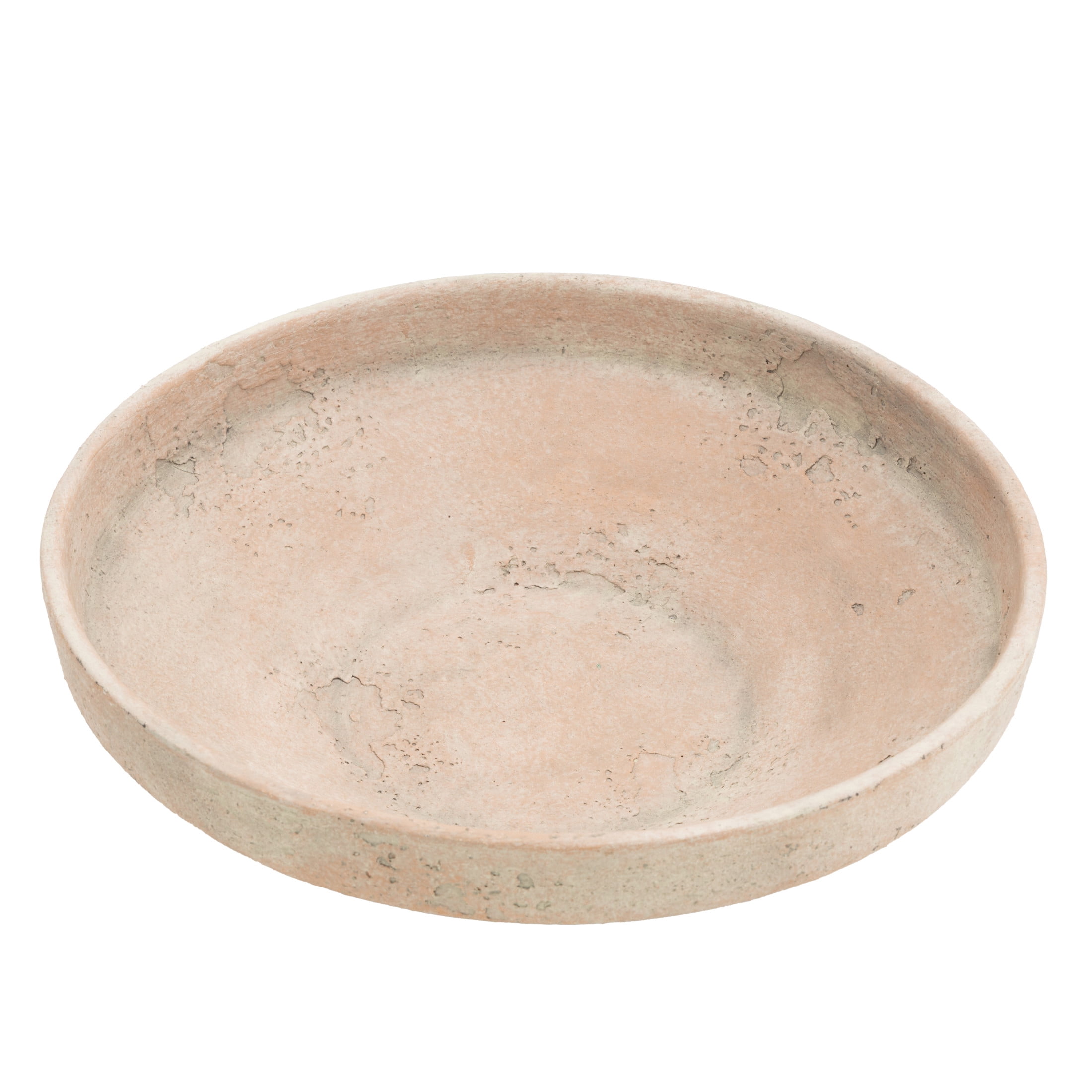 DecMode 12" Round Textured Beige Ceramic Decorative Bowl
