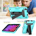 thumbnail image 2 of Dteck Case for Apple iPad mini 6th Generation 8.3-inch (2021),Shockproof Rubber Armor 3-Layer Protection Case Hybrid Hard Kicstand Cover for iPad mini 6,Mint+Black, 2 of 4