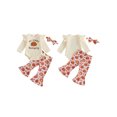 thumbnail image 2 of Cjfdfy Newborn Baby Girls Thanksgiving Outfits Turkey Or Homemade Rolls Embroidery Ribbed Romper And Flare Pants Headband Cute My First Thanksgiving Fall Holiday Clothes, 2 of 9
