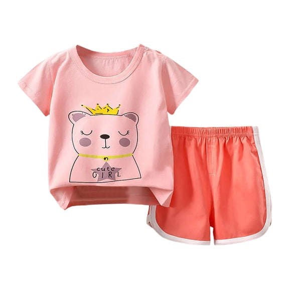 UAYOTSE Spring Summer Baby Girl Outfit Crewneck Sweatshirt Pants Sweatsuit 2 Piece Clothes Set for Girls 6 9 12 18 24 Months Pajamas & Dailywear Set,Sizes 5-6 Years