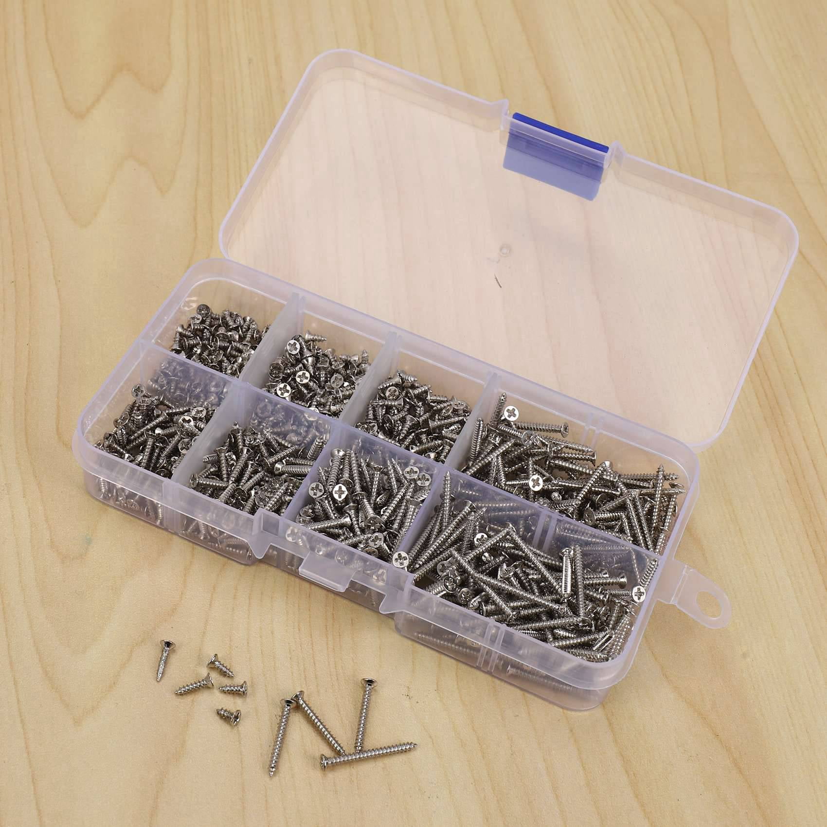 4000Pcs Stainless Steel Self Tapping Screw Assortment Kit Lock Nut Wood Thread Nail Screw Sets M2