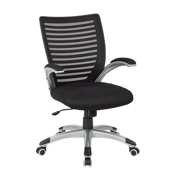 Mesh Seat and Screen Back Managers Chair in Black