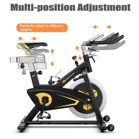 Costway - Magnetic Exercise Bike Stationary Belt Drive - Black