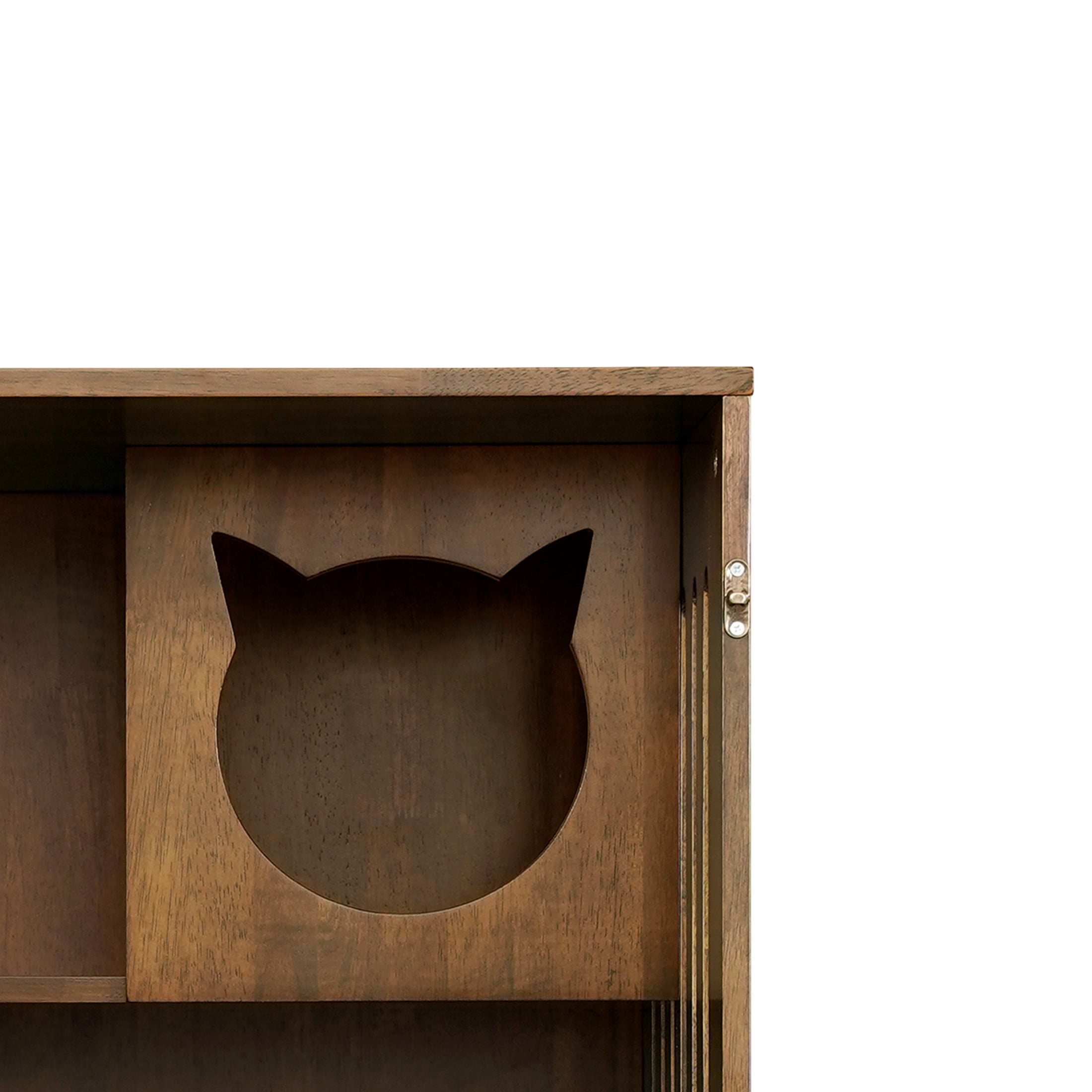 Christopher Knight Home Cat House Cabinet with Wheels & Door, Ventilated Indoor Pet Condo, Brown Oak