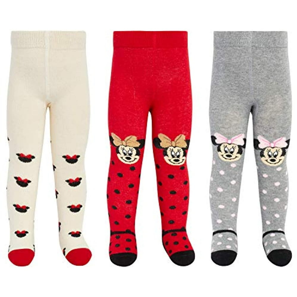 Disney Disney Minnie Mouse Polka Dot Tights, 3 Piece Variety Pack