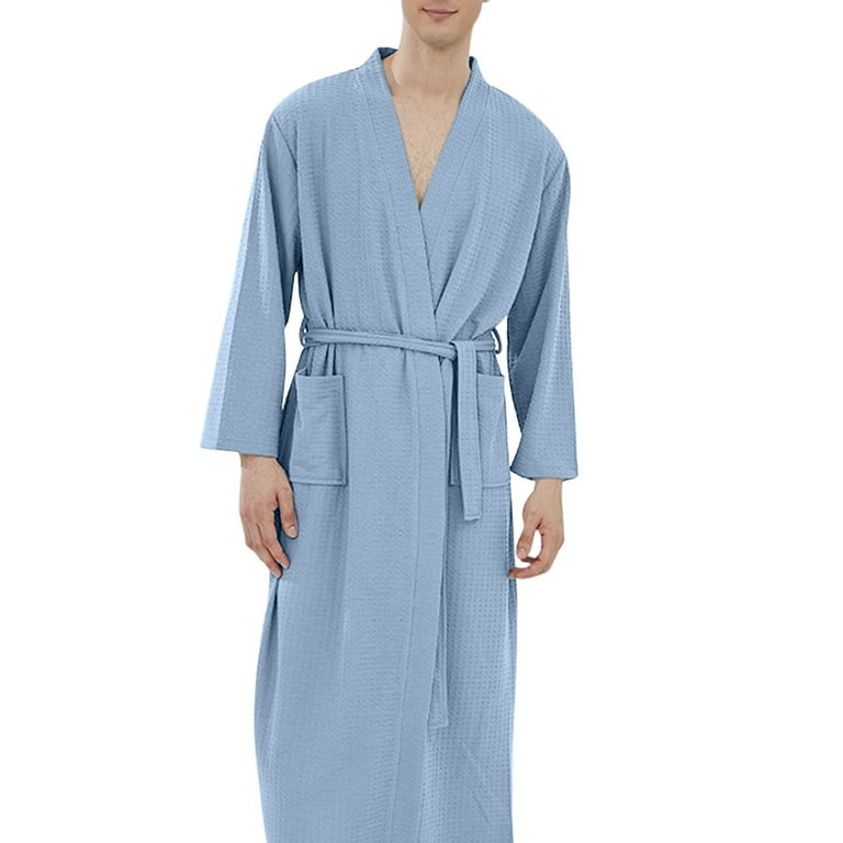 Ladies Men Couple Cloth Robe Sleepwear White Blue Polyester Dressing Gown  Kimono Bath Robe Bathrobe For Hotel Home - Walmart.com