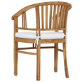 thumbnail image 3 of vidaXL Solid Teak Wood Garden Dining Set 3 Piece with White/Gray Cushions, 3 of 17