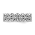 thumbnail image 3 of Auriga Fine Jewelry 14K White Gold 1/2 CT 3 Row Vintage Pave Diamond Eternity Band for Women Size 8, 3 of 6