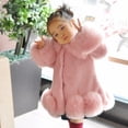 thumbnail image 5 of LNMQLPDBS Baby Girls Fluffy Faux Fur Coat Toddler Warm Plush Jacket Kids Winter Luxury Outerwear Girls Soft Sherpa Overcoat Casual Cold Weather Daily Wear with Ruffle Hem and Collar, 5 of 6